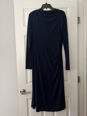 Maggy London Navy Long-Sleeve Midi Dress